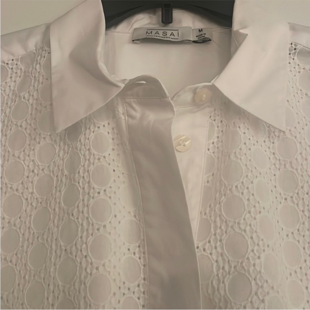 Masai Copenhagen Eyelet Popover Tunic Shirt M